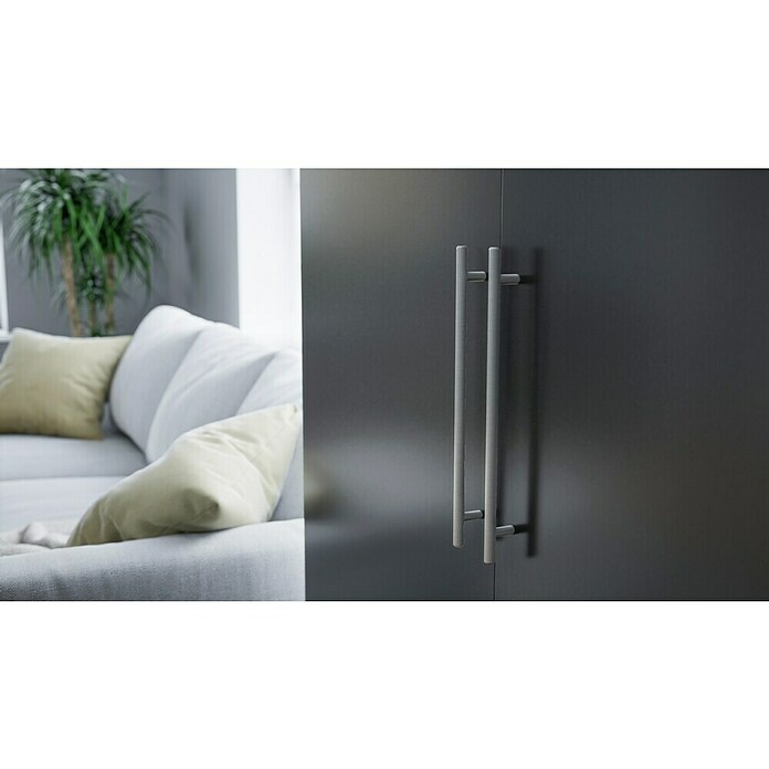 Respekta Cocina en armario (104 cm, Con placa de dos fuegos, Gris)
