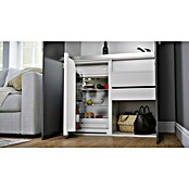 Respekta Cocina en armario (104 cm, Con placa de dos fuegos, Gris)
