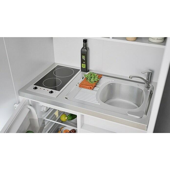 Respekta Kastkeuken (104 cm, Met glaskeramische kookplaat, Wit)