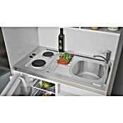 Respekta Cocina en armario (104 cm, Con placa de dos fuegos, Gris)