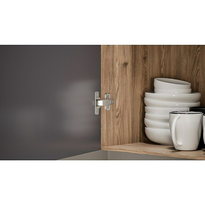 Respekta Cocina (Ancho: 150 cm, Con placa de dos fuegos, Gris)