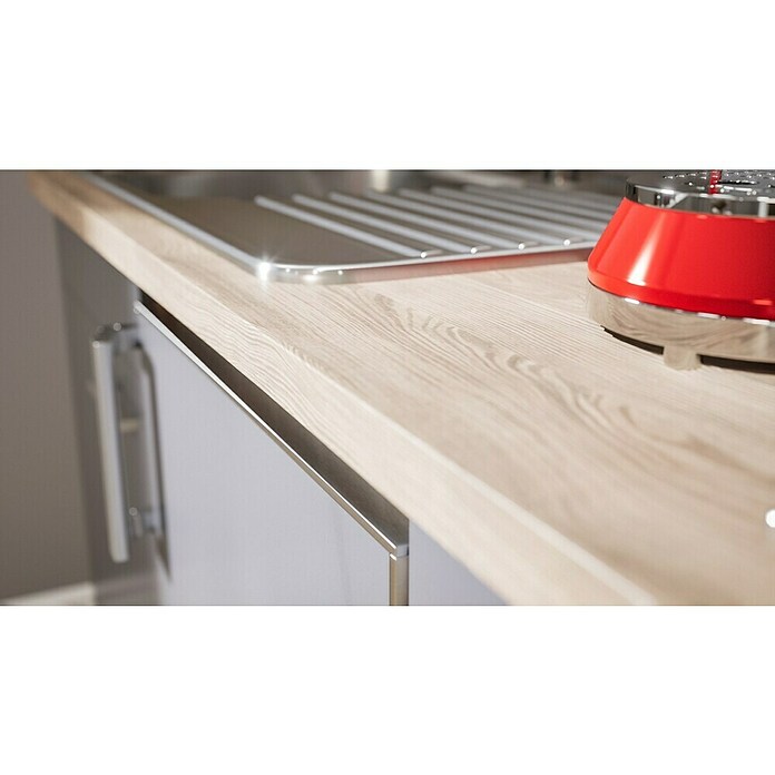 Respekta Cocina (Ancho: 150 cm, Con placa de dos fuegos, Gris)
