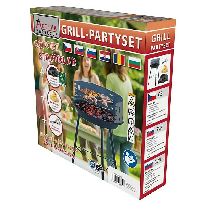 Holzkohlegrill Partyset (Durchmesser Grillfläche: 33 cm, Schwarz) | BAUHAUS