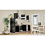 Respekta Küchenzeile KB270WS (Breite: 270 cm, Mit Elektrogeräten, Schwarz)