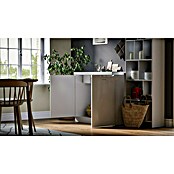 Respekta Miniküche Pantry MK100WC (100 cm, Mit Glaskeramikkochfeld + Kühlschrank, Weiß)