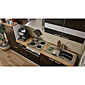 Respekta Küchenzeile KB270WS (Breite: 270 cm, Mit Elektrogeräten, Schwarz)
