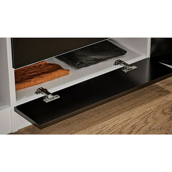 Respekta Küchenzeile KB270WS (Breite: 270 cm, Mit Elektrogeräten, Schwarz)