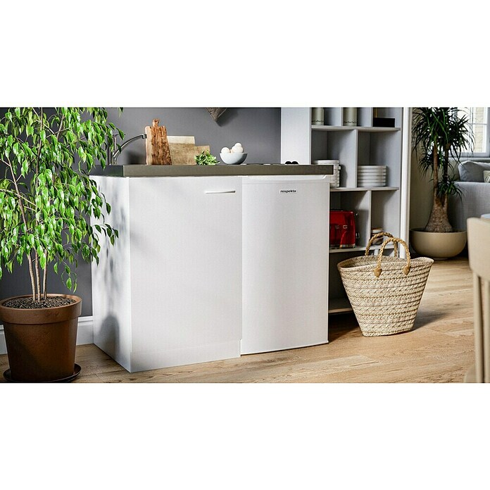 Respekta Mini kuhinja Levin  (Širina: 100 cm, Bijele boje, S dvojnom pločom + hladnjakom) | BAUHAUS