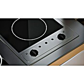 Respekta Miniküche Pantry MK100WC (100 cm, Mit Glaskeramikkochfeld + Kühlschrank, Weiß)