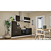 Respekta Küchenzeile KB270WS (Breite: 270 cm, Mit Elektrogeräten, Schwarz)