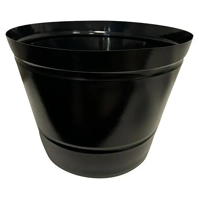 A.H.G. Pflanzkasten-Einsatz - Ø x H: 25 x 15 cm, Kunststoff, Schwarz - Glänzender schwarzer Metall-Pflanztopf mit leicht konischer Form.