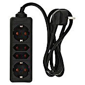 Steckdosenleiste (2-fach, Schwarz, 1,4 m, 3.500 W)