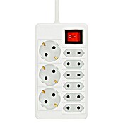 Steckdosenleiste (3-fach, Weiß, 1,4 m, 3.500 W, Erhöhter Berührungsschutz)