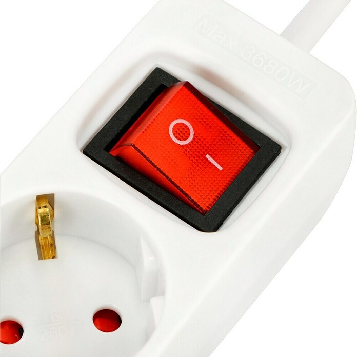 Steckdosenleiste (3-fach, Weiß, Kabellänge: 1,4 m, 3.500 W)