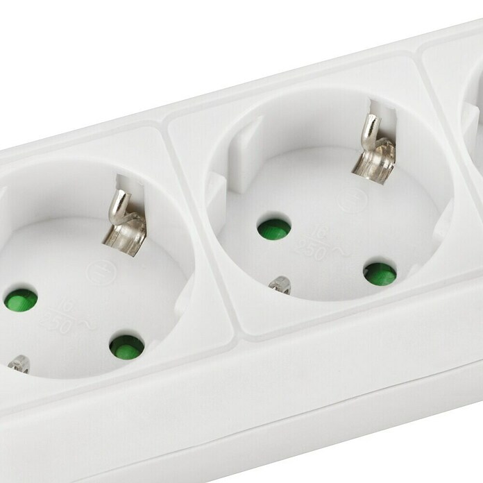 Steckdosenleiste (3-fach, Weiß, 5 m, 3.500 W)
