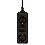 Steckdosenleiste (2-fach, Schwarz, 1,4 m, 3.500 W)