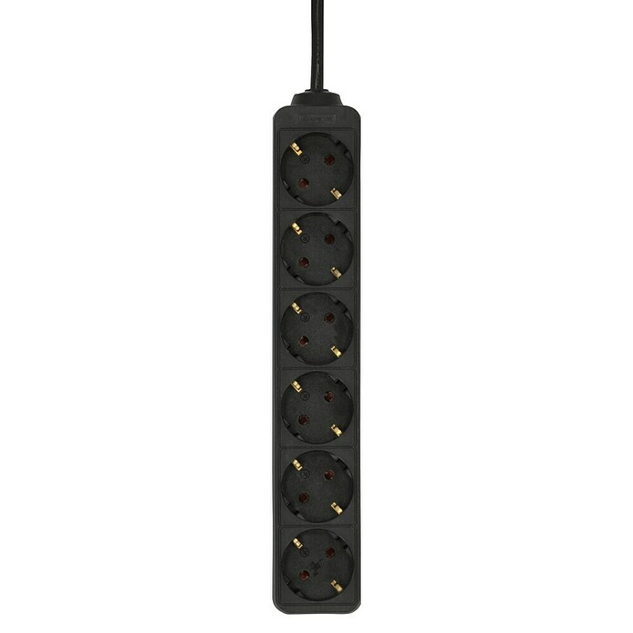 Steckdosenleiste (6-fach, Schwarz, Kabellänge: 1,4 m)