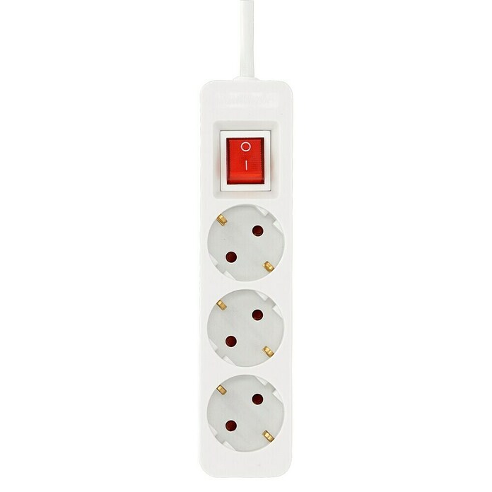 Steckdosenleiste Powersplit (3 + 1-fach, Weiß, 2 m, 3.500 W)
