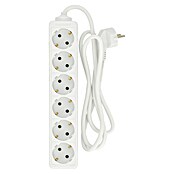 Base de enchufe múltiple (x 6, Blanco, Longitud del cable: 1,4 m)