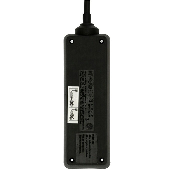 Steckdosenleiste (2-fach, Schwarz, 1,4 m, 3.500 W)