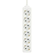Base de enchufe múltiple (x 6, Blanco, Longitud del cable: 1,4 m)