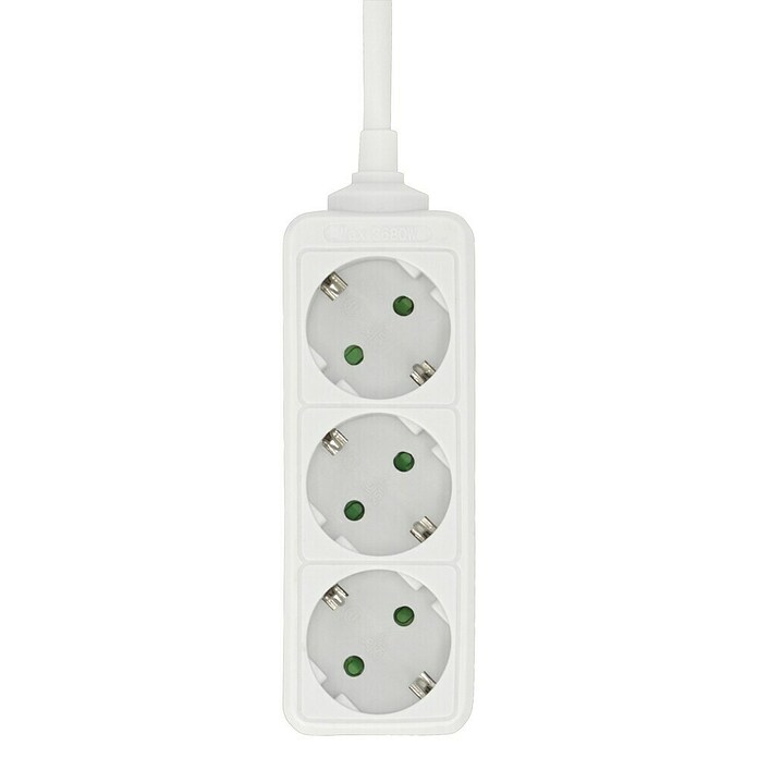 Steckdosenleiste (3-fach, Weiß, 5 m, 3.500 W)