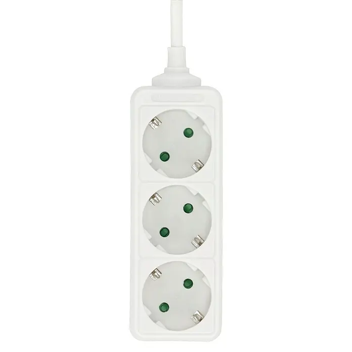 Steckdosenleiste - 3-fach, Weiß, Kabellänge: 1,4 m, Ohne Schalter - Dreifache weiße Steckdosenleiste mit Kabel für den flexiblen Einsatz. Ideal für Haushalt und Büro zur Stromversorgung verschiedener Geräte.