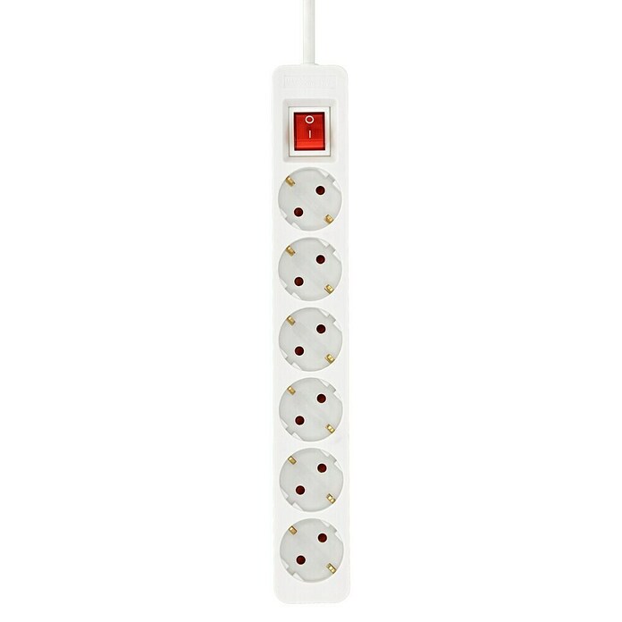 Steckdosenleiste Powersplit (6 + 1-fach, Weiß, 2 m, 3.500 W)