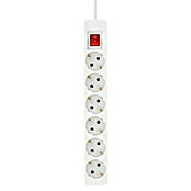 Steckdosenleiste Powersplit (6 + 1-fach, Weiß, 2 m, 3.500 W)