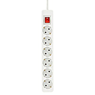 Steckdosenleiste Powersplit (Anzahl Steckdosen Schuko: 7 Stk., Weiß, Kabellänge: 2 m, Mit Schalter)