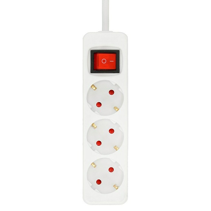 Steckdosenleiste (3-fach, Weiß, Kabellänge: 1,4 m, 3.500 W)