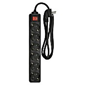 Produžni kabel s utičnicama (6-struko, Crna, Duljina kabela: 1,4 m, 3.500 W)
