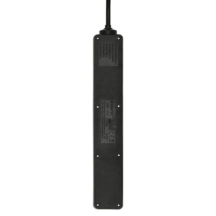 Base de enchufe múltiple (x 6, Negro, Longitud del cable: 1,4 m, 3.500 W)