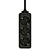 Steckdosenleiste (3-fach, Schwarz, 1,4 m, 3.500 W)