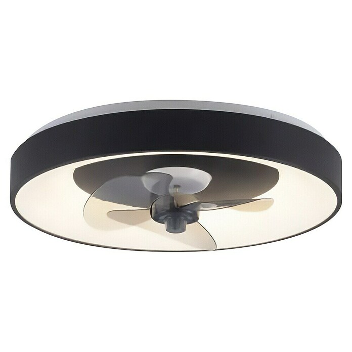 Just Light Plafondventilator Venika met verlichting (Zwart, Ø x h: 48,6 x 12 cm, 36 W) | BAUHAUS