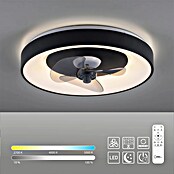 Just Light Plafondventilator Venika met verlichting (Zwart, Ø x h: 48,6 x 12 cm, 36 W) | BAUHAUS