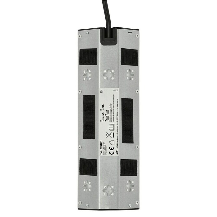 REV Produžni kabel s utičnicama (4-struko, Aluminij, Duljina kabela: 1,95 m, 3.500 W)