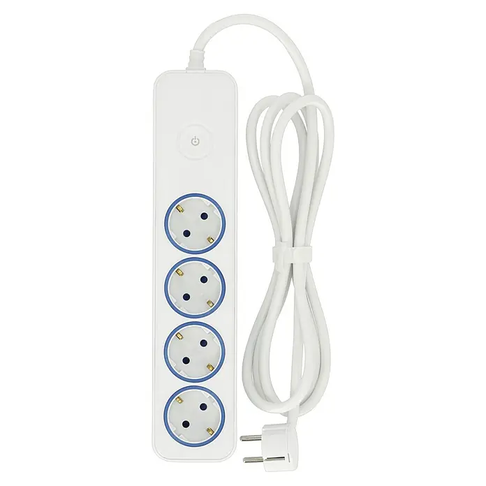 Blaupunkt Steckdosenleiste - 4-fach, Weiß, Kabellänge: 2 m, Mit Schalter - Weißer Mehrfachstecker mit vier Steckdosen und einem Netzkabel. Ideal für den Einsatz zu Hause oder im Büro.