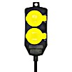 Feuchtraum-Steckdosenblock (H07RN-F3G1,5, 4-fach, 5 m, IP44, Schwarz/Gelb)