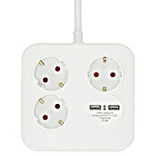 REV Produžni kabel s utičnicama (3-struko, 1,4 m, 2 USB priključka, Broj šuko utičnica: 3)