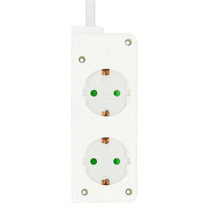 Steckdosenleiste Bini 2+4 - Weiß, Kabellänge: 1,4 m, Ohne Schalter - Doppelsteckdose in Weiß zur Stromversorgung elektronischer Geräte im Haushalt.