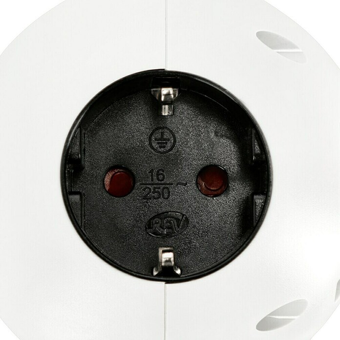 REV Steckdosenball (4-fach, Weiß/Schwarz)