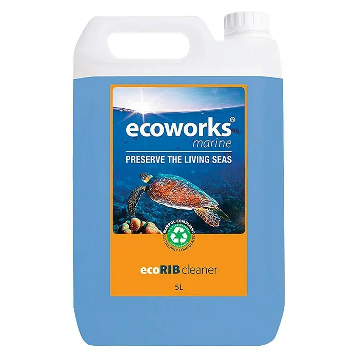 Limpiador de embarcaciones Ecorib cleaner - 5 l - Imagen del producto de limpieza Ecoworks Marine EcoRIB en un bote.