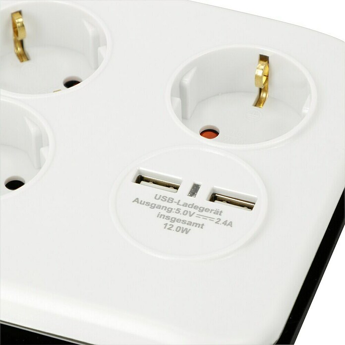 REV Produžni kabel s utičnicama (3-struko, 1,4 m, 2 USB priključka, Broj šuko utičnica: 3)