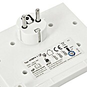 REV Višestruka vrtna utičnica (4-struko, Bijelo / srebrno, Maksimalna priključna snaga: 3.500 W)