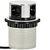 Steckdosensäule (Versenkbar, 2 USB-Anschlüsse, Kunststoff)