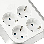 REV Višestruka vrtna utičnica (4-struko, Bijelo / srebrno, Maksimalna priključna snaga: 3.500 W)