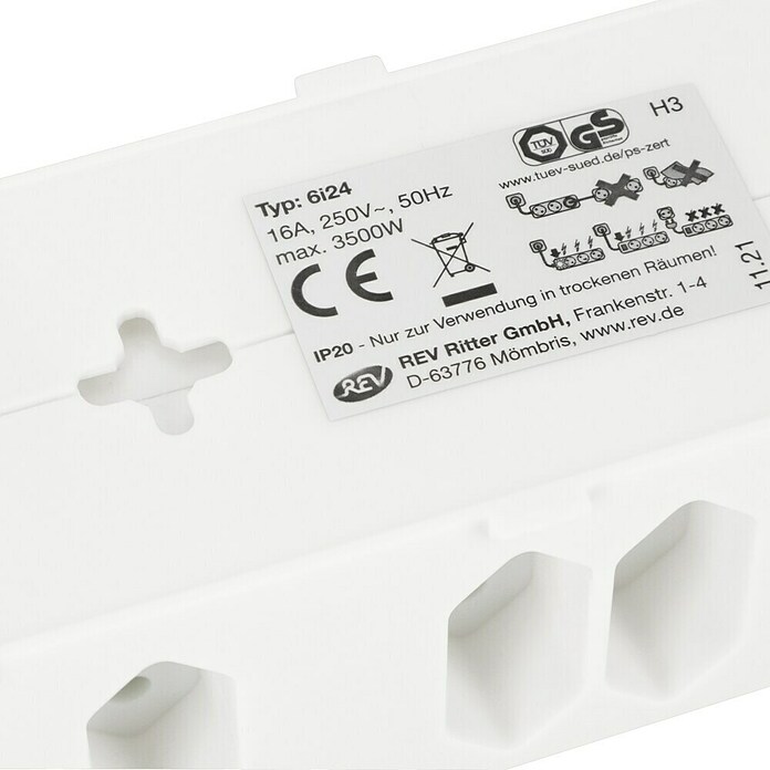 Steckdosenleiste Bini 2+4 (Kabellänge: 1,4 m, 3.500 W)