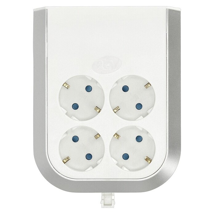 REV Mehrfachstecker Multipower (4-fach, Weiß/Silber, Max. Anschlussleistung: 3.500 W)