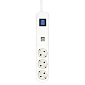 REV Steckdosenleiste (3-fach, Weiß/Grau, Kabellänge: 1,4 m, 2 USB-Anschlüsse)